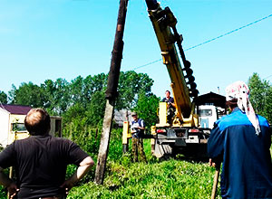 Бурение под столбы ЛЭП